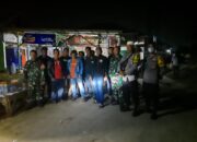 Patroli Gabungan Mandor Desa,Babinsa dan Bhabinkamtibmas se-wilayah Kapetakan berikan Himbauan para orang tua Stop tawuran konten malam hari