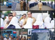 Jarak Tempuh Cukup Jauh PJ.Bupati Lahat M.Farid,SSTP, Luncurkan Bus Sekolah Gratis Antar Jemput Siswa