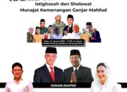 Istighosah dan Selawat Bersama Cawapres Nomor 03 prof Mahmud di Halaman Stadion Kotabumi