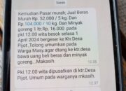 Masyarakat Desa Pijot imeradang nantikan pasar murah tidak kunjung datang