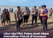 Libur Idul Fitri, Polres Aceh Utara Intensifkan Patroli di Kawasan Pantai Bantayan