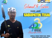 Kepala Dinas PUPR Kabupaten Tegal Mengucapkan Selamat Hari Jadi Ke- 423