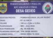 Permerinth Desa Gedeg Realisasikan Jalan Rabat Beton