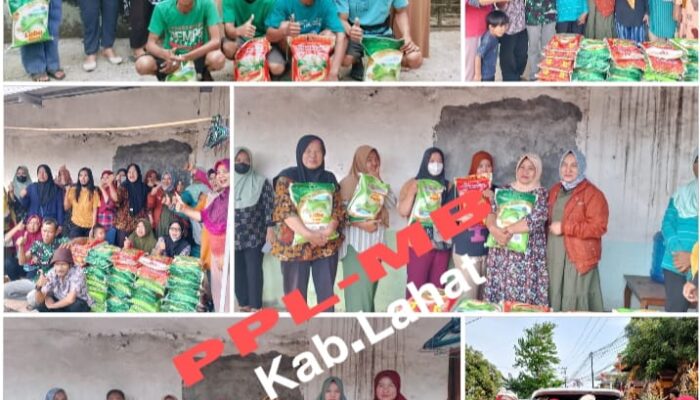 Ketua PPL-MB Lahat Kartini, Kembali Bagikan Beras Untuk 12 Desa Sebanyak 358 Kampil