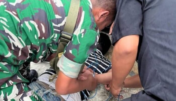 Aksi Heroik seorang Babinsa Kodim 0615/Kuningan tangkap Pelaku Curanmor Bersenjata Api