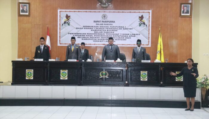 DPR Keerom Gelar Sidang Paripurna Tindak Lanjut LHP Kepatuhan Belanja Daerah TA 2025