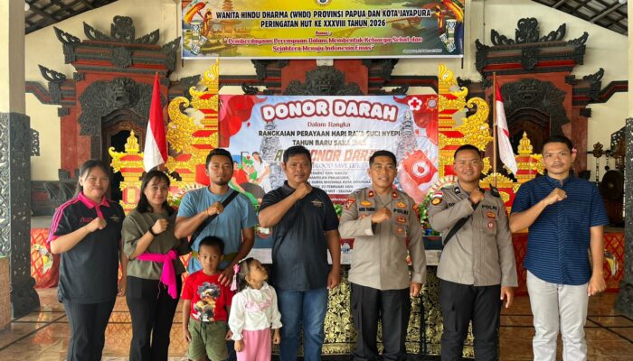 Perkuat Sinergi dan Toleransi, Polres Keerom Gelar Bakti Sosial Donor Darah Menyambut Hari Raya Suci Nyepi Tahun Baru Saka 1948.