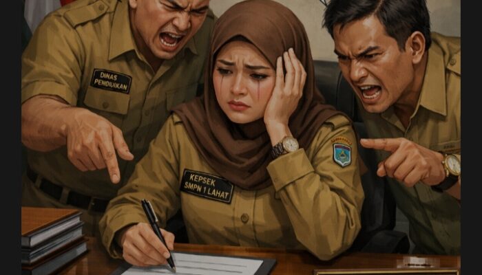 Kepsek SMP Negeri 1 Lahat ditekan disuruh Menandatangani oleh Oknum Dinas Pendidikan