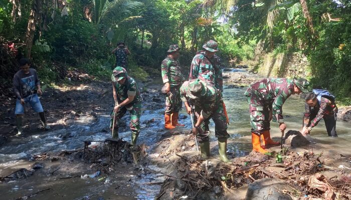 Dansektor 6 Citarum Harum Tinjau Pembersihan Sungai Cikamunding