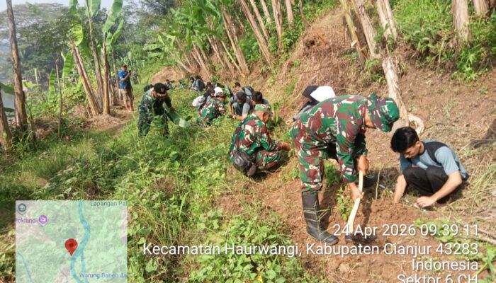 Satgas CH Sektor 6 Ajak Siswa SMKN 1 Haurwangi Hijaukan Bantaran Citarum, Kolonel Jhonson: “Didik Generasi Muda Jaga Sungai Sejak Dini”