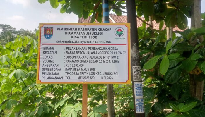 Desa Tritih Lor Terus Genjot Pembangunan Infrastruktur Meski Anggaran Terbatas
