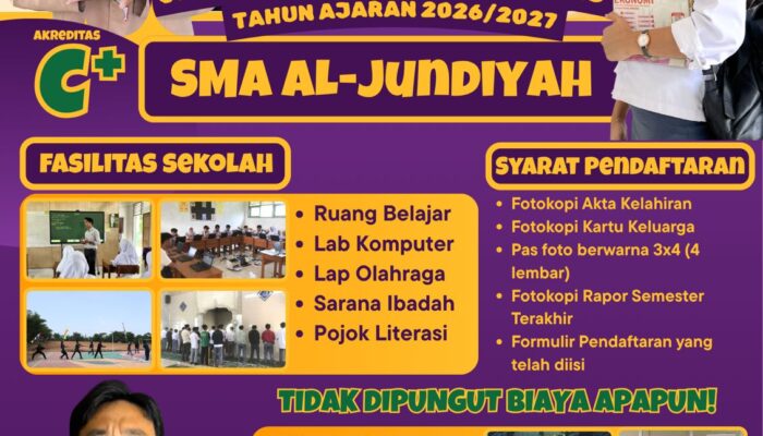 Pendidikan Gratis Sampai Lulus, SMA Al-Jundiyah Cianjur Buka SPMB 2026/2027