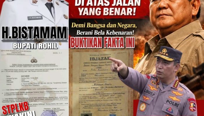 Prof Dr Sutan Nasomal Meminta Negara dan APH Jangan Tutup Mata Terkait Bupati Rokan Hilir, H. Bistamam